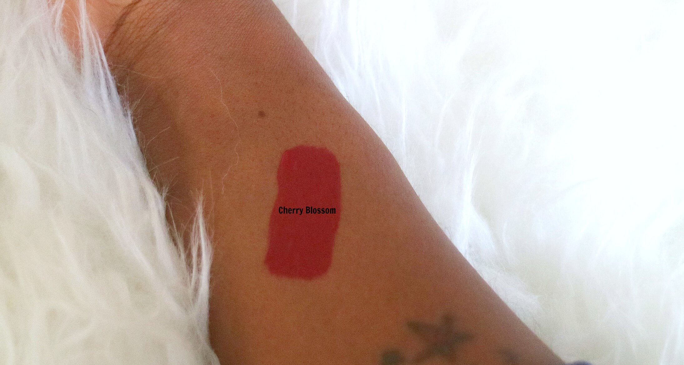 coloured raine matte lip paint in cherry blossom swatch