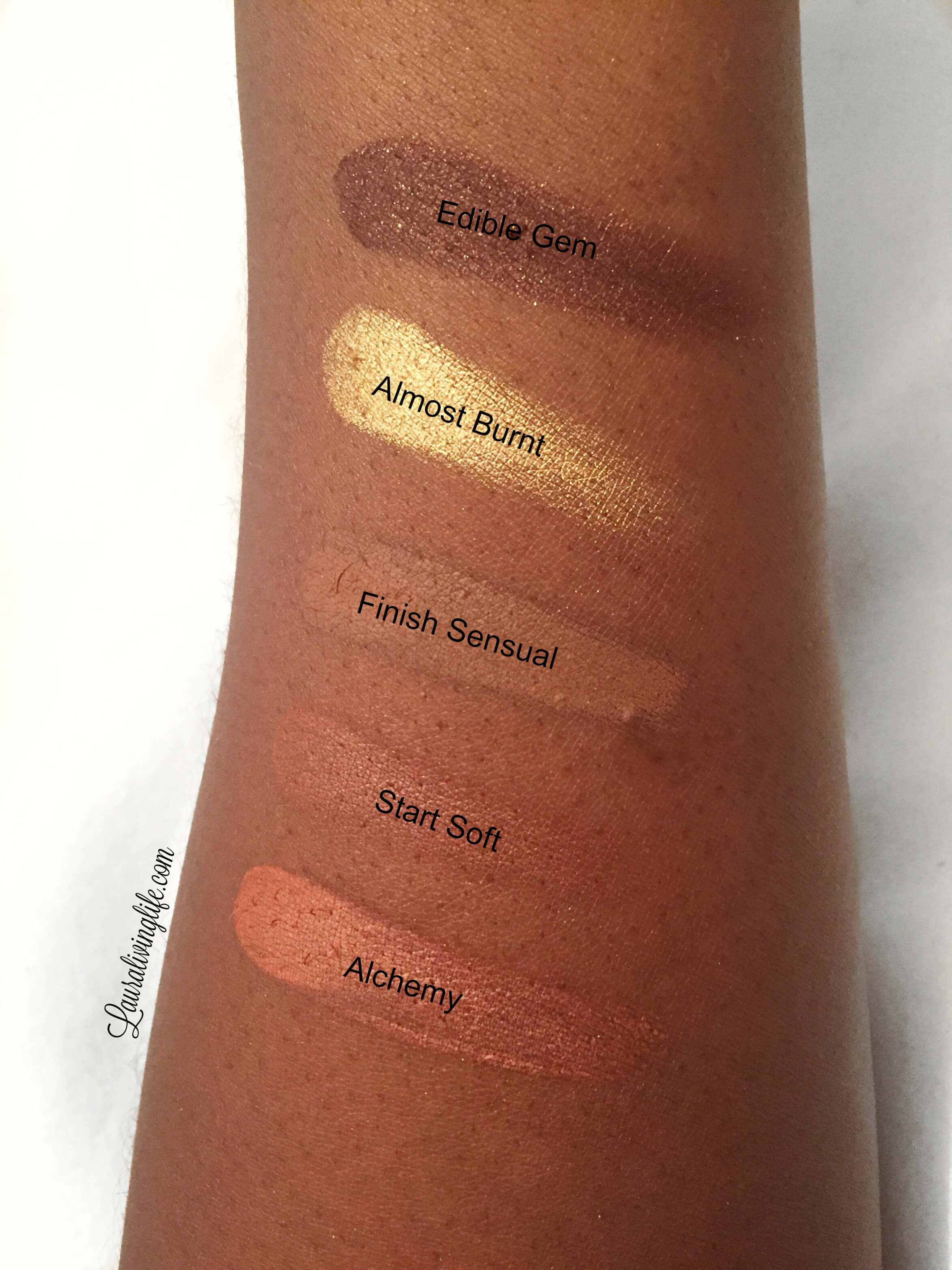 Zoeva caramel melange eyeshadow palette handswatch-lauralivinglife.com