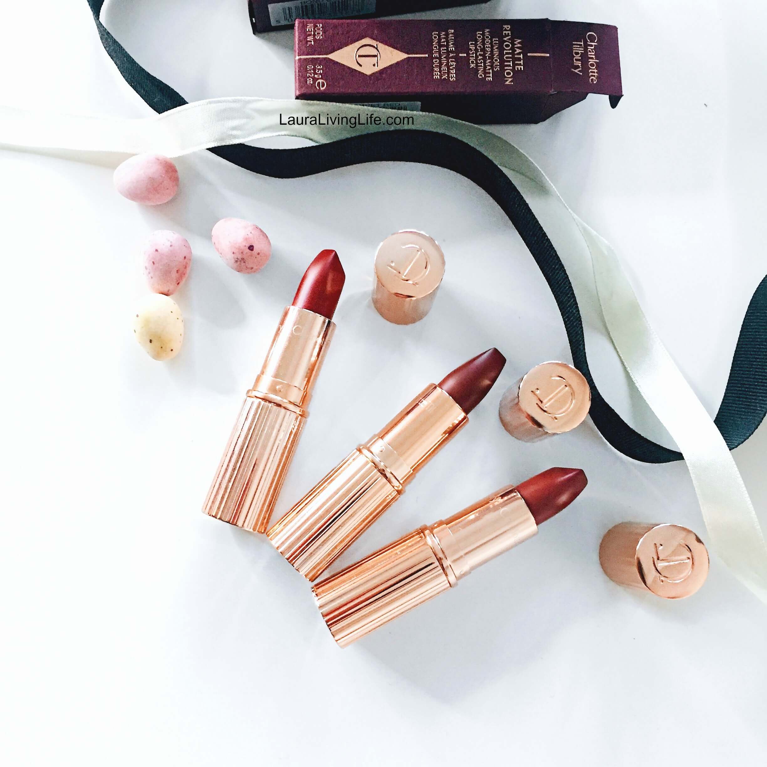 Charlotte Tilbury Matte Revolution lipsticks review and swatches lauralivinglife.com