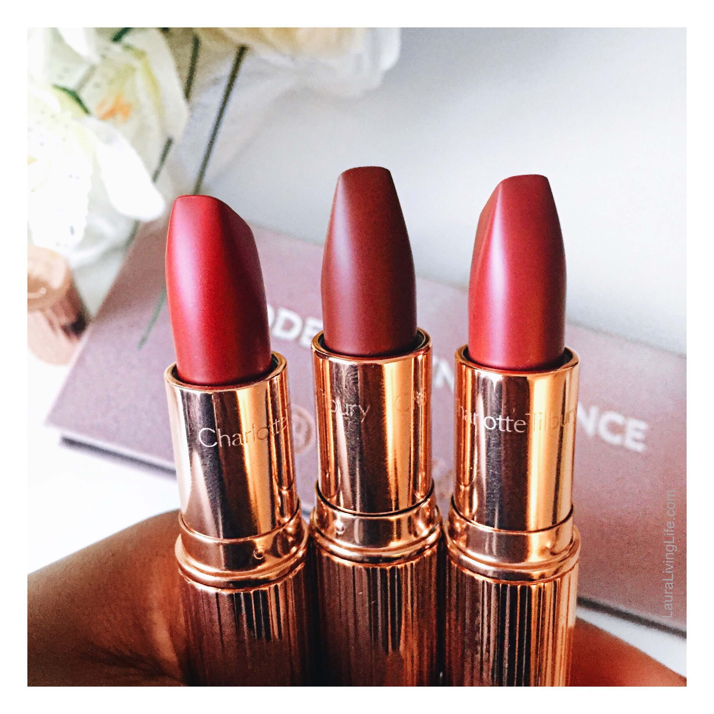 Charlotte Tilbury matte revolution lipsticks review and swatches lauralivinglife.com