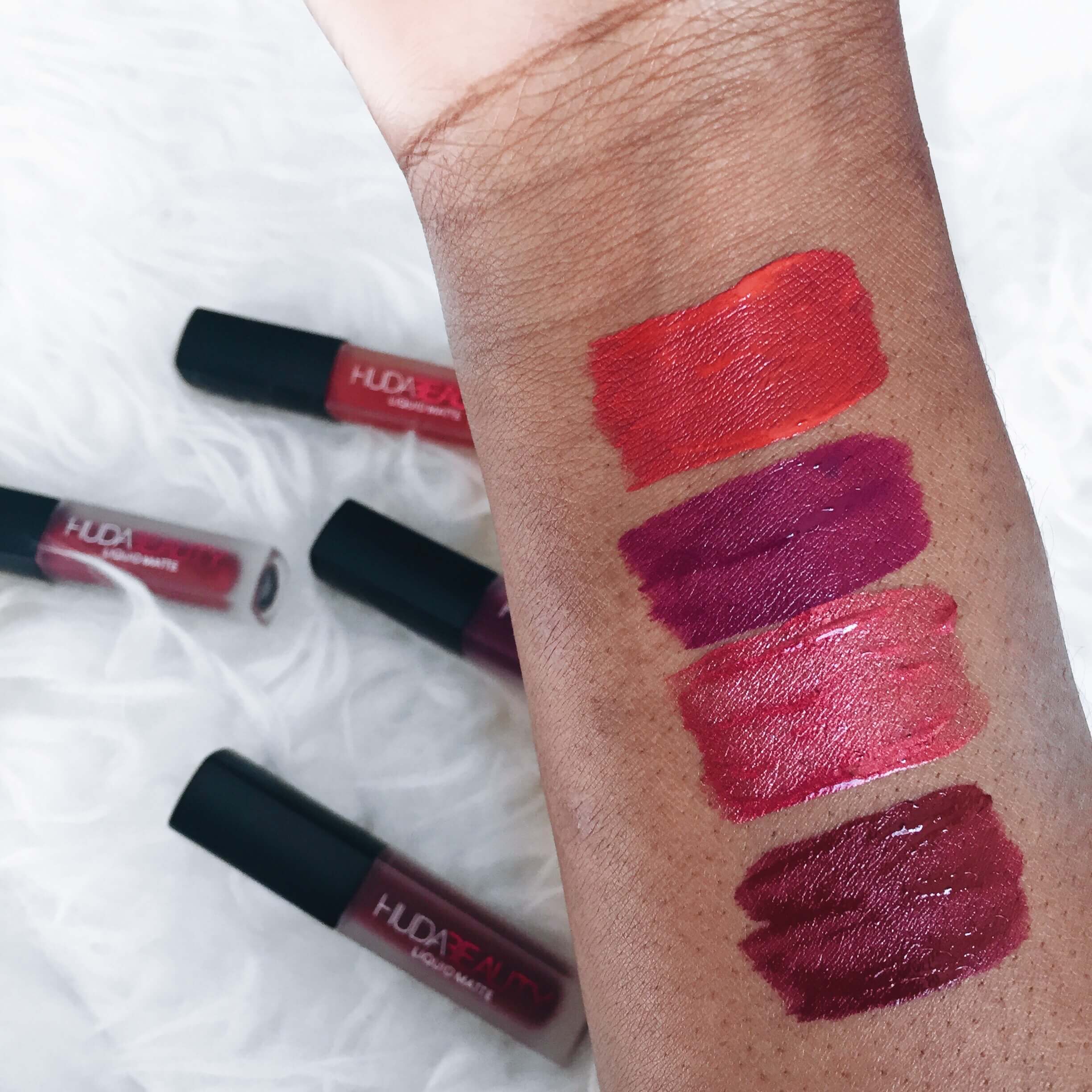 huda beauty liquid lipsticks review and swatches