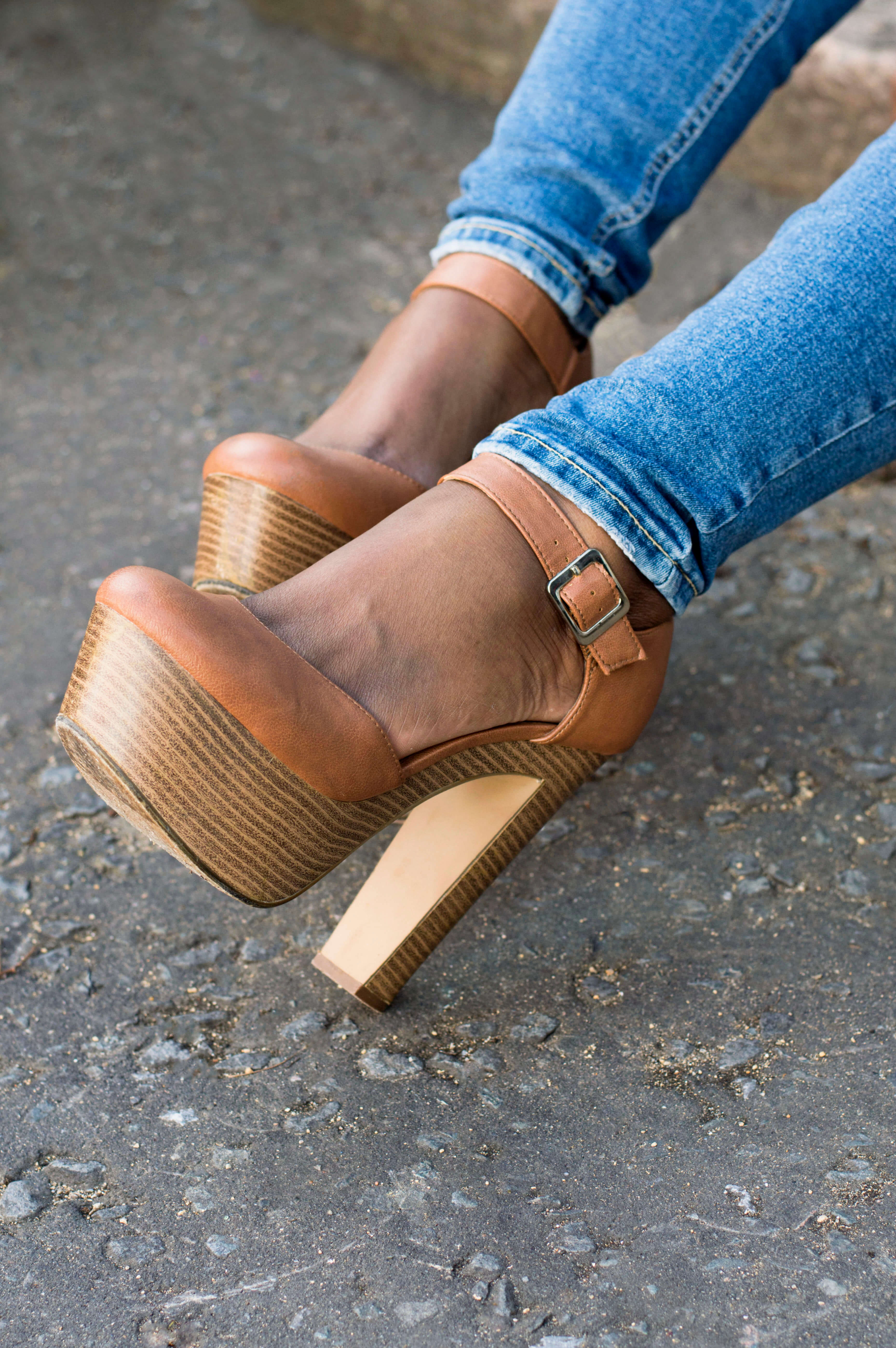 camel high heel wedges new look